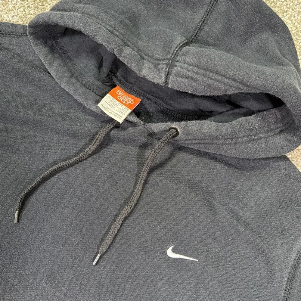 Black Nike Hoodie XXL Vintage Faded Small Check Baggy Essentials